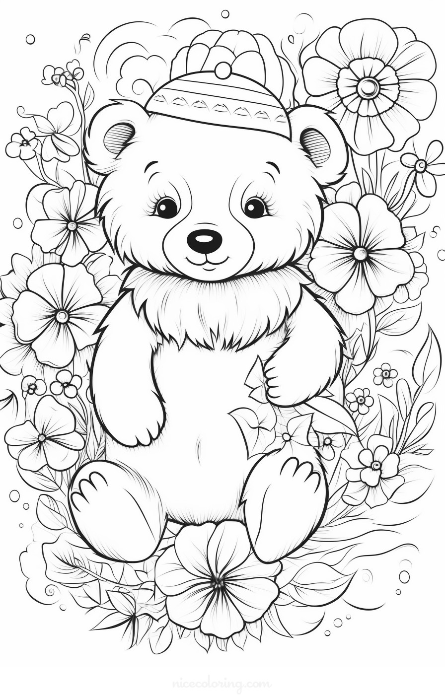 Playful bears coloring page