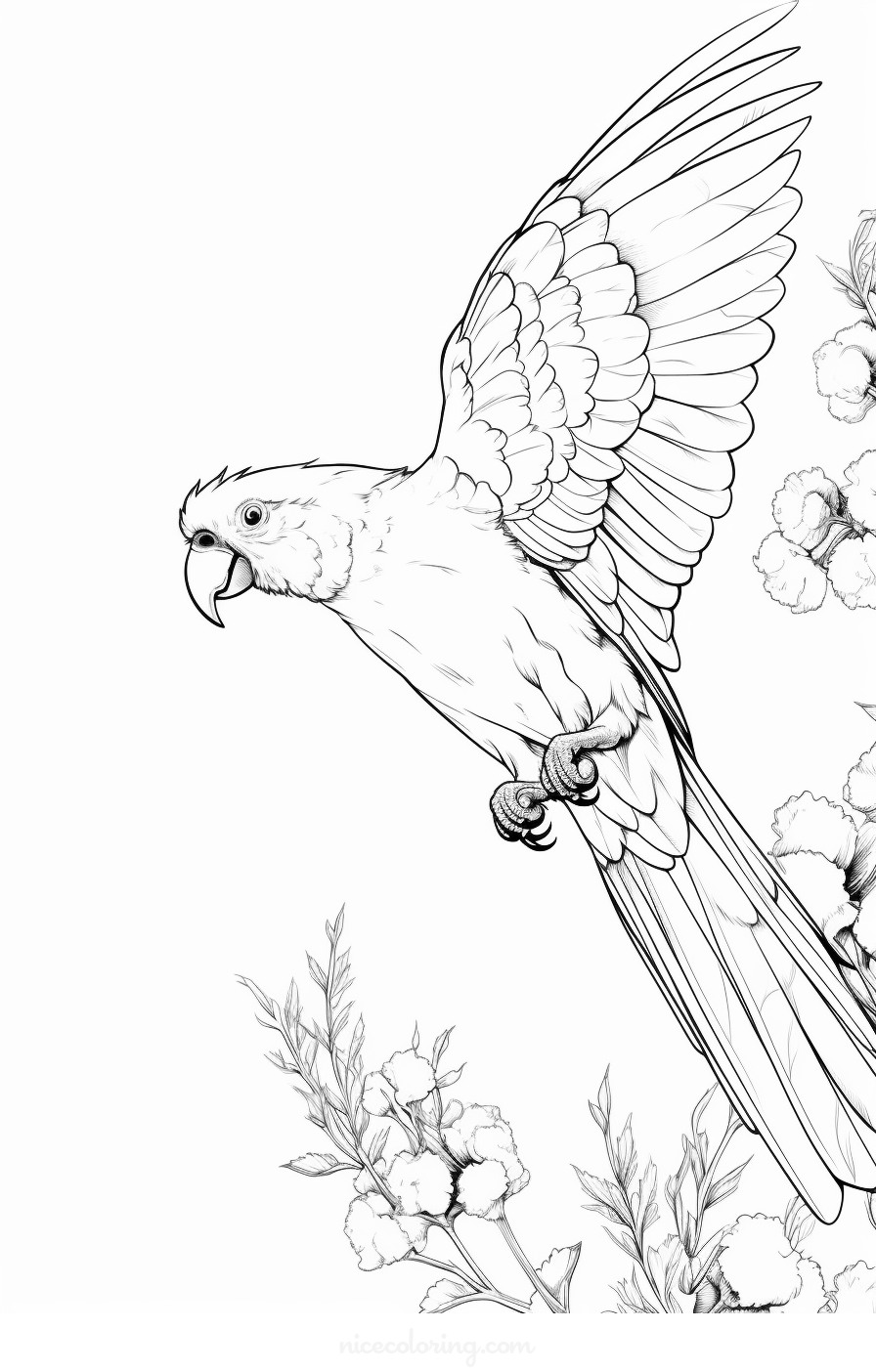 Birds in nature coloring page