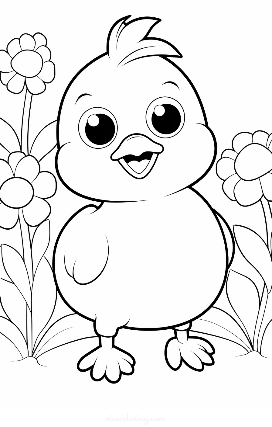 A serene bird perched on a branch, ready for coloring