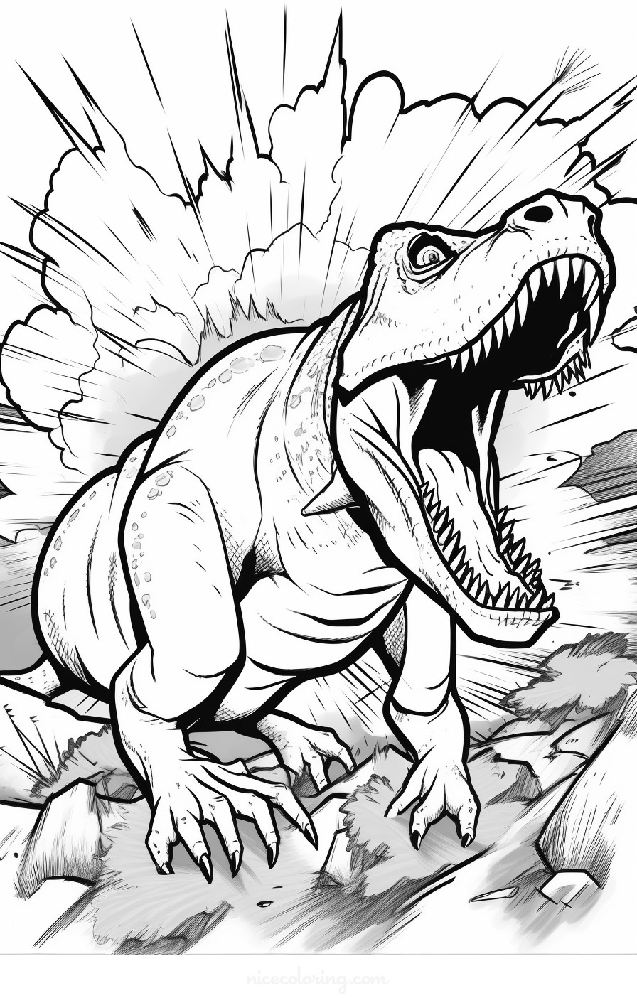 Dinosaur family coloring page