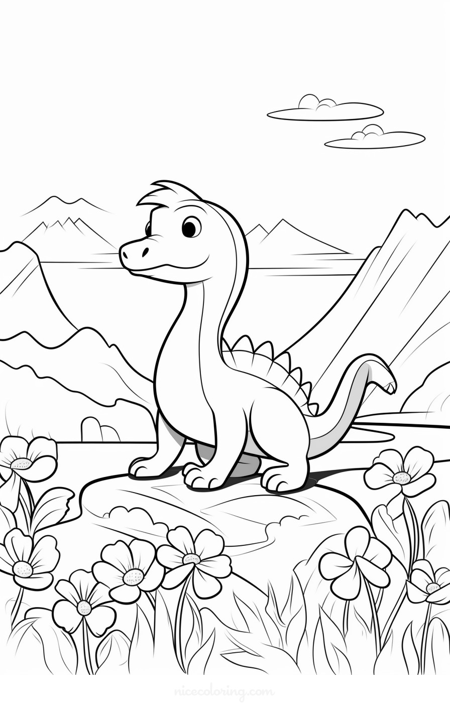 T-Rex dinosaur in a prehistoric landscape