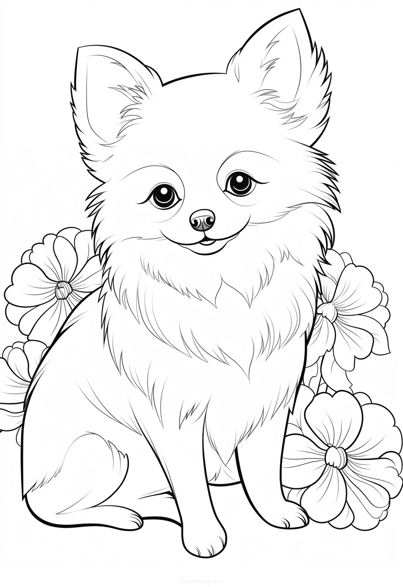 Happy dog waiting to be colored