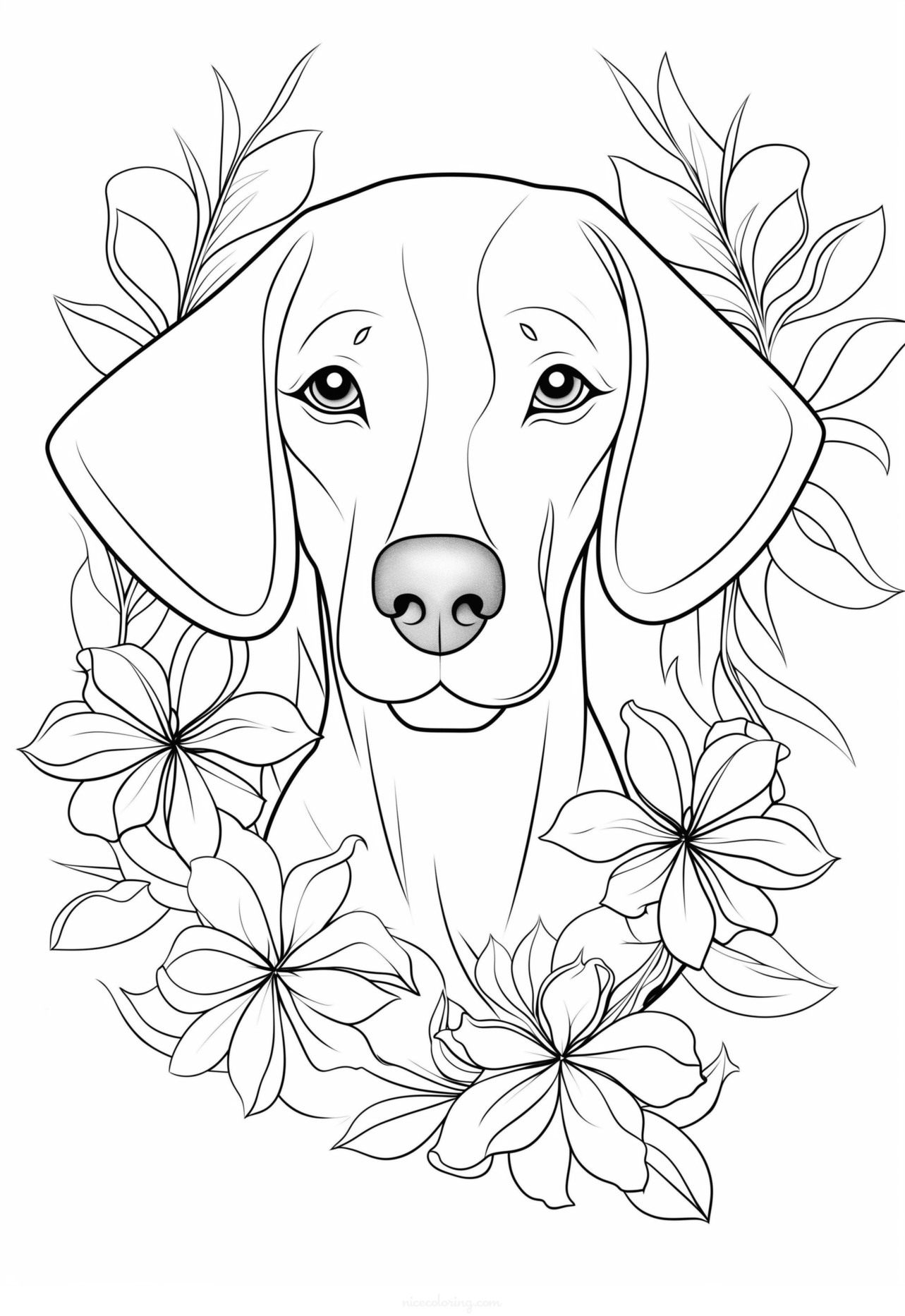 Playful dog waiting to be colored