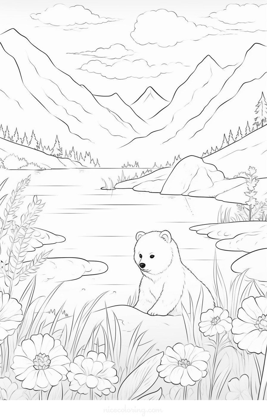 Família de ursos desfrutando de um piquenique numa clareira florestal