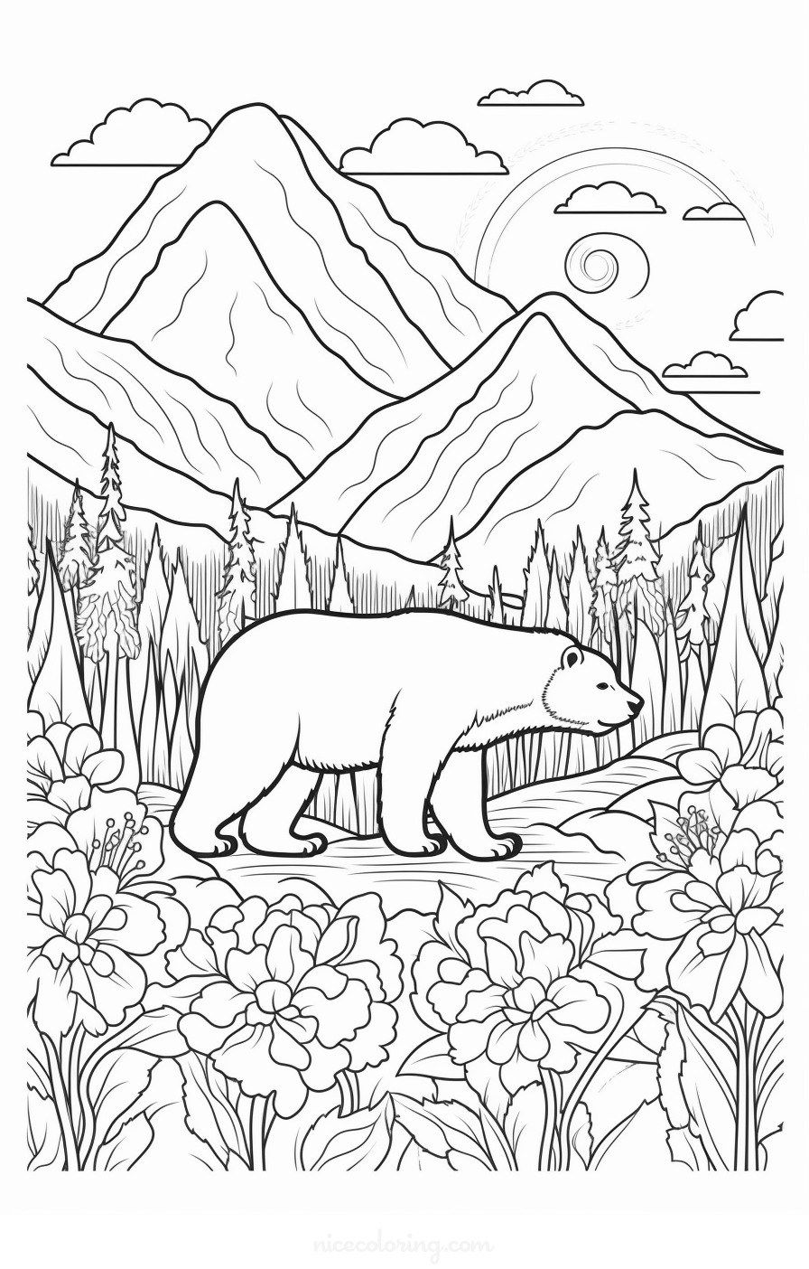 森林中的熊家庭着色页面