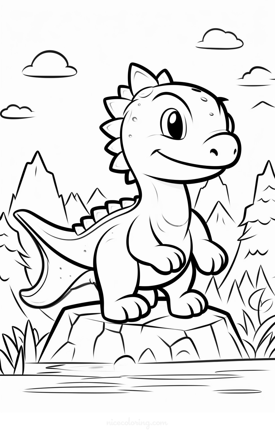 page de coloriage T-Rex