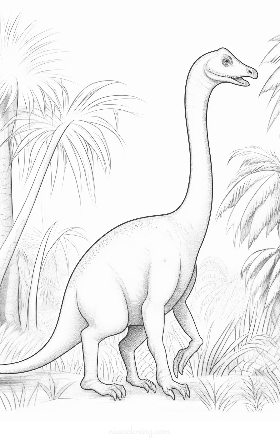 Cena de colorir de um dinossauro T-Rex cartunesco