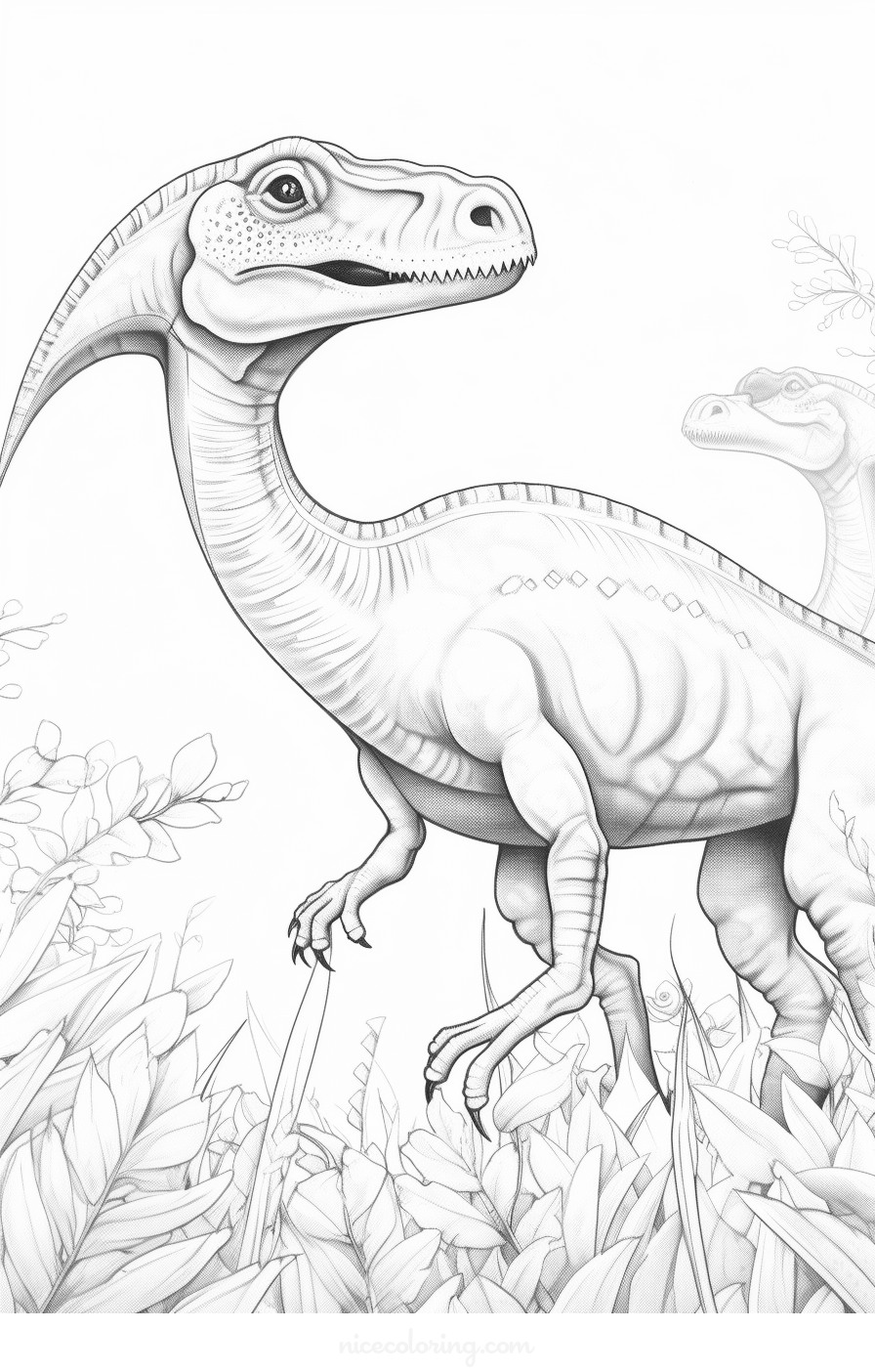تيرانوصور ريكس يزأر في منظر ما قبل التاريخ