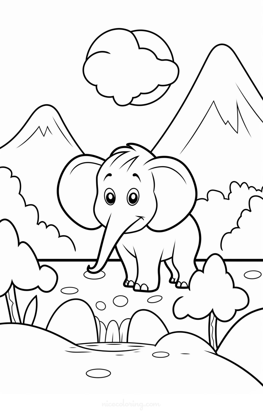 大象家庭在自然环境中的安详场景